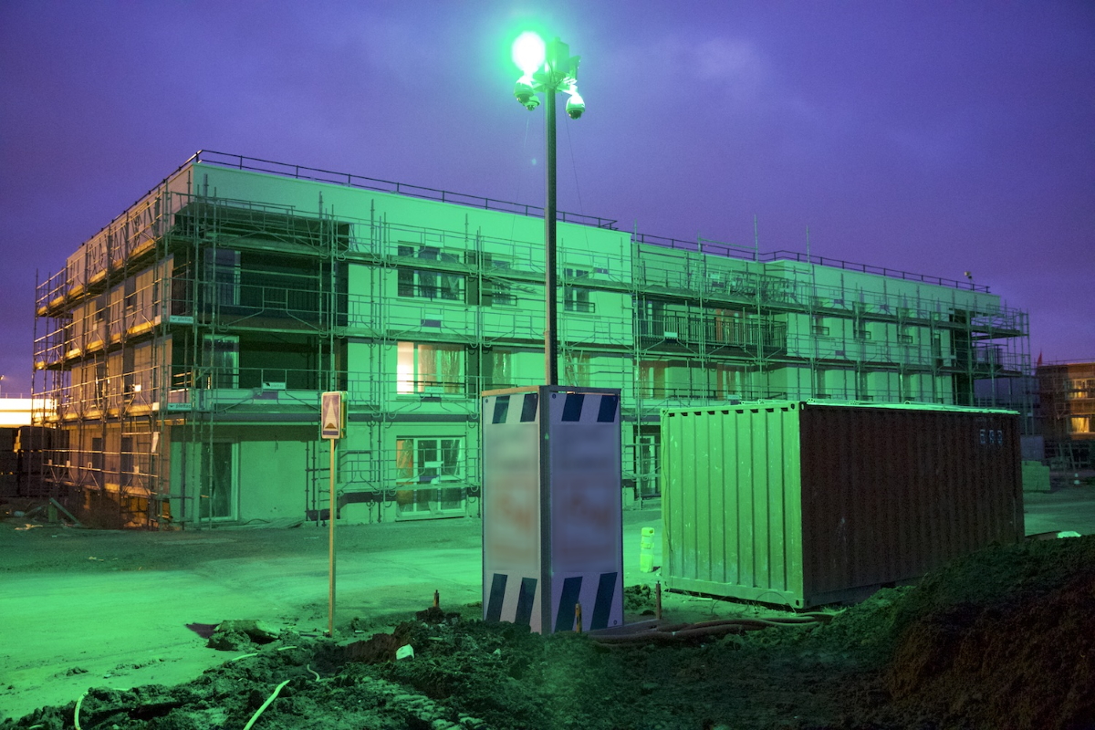 La vidéosurveillance contre les vols sur les chantiers. Photo : BauWatch.