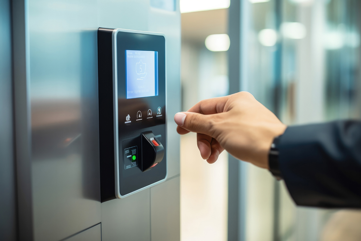 Finger print scan access control system machine on wall near entrance door office – Crédit: Ty/AdobeStock Finger print scan access control system machine on wall near entrance door office - Crédit: Ty/AdobeStock